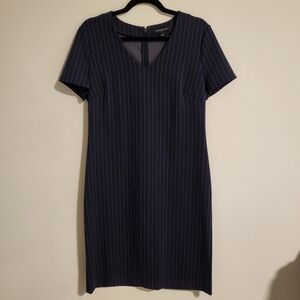 Banana Republic Midnight Blue Pinstripe Midi Dress